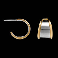 Rudolf Erdel Platinum and 18K Yellow Gold Estate Hoop Earrings