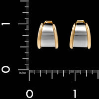 Rudolf Erdel Platinum and 18K Yellow Gold Estate Hoop Earrings