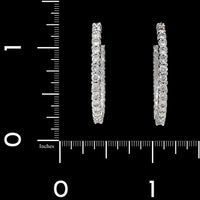 Roberto Coin 18K White Gold Estate Perfect Diamond Inside Outside Hoops