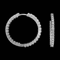 Roberto Coin 18K White Gold Estate Perfect Diamond Inside Outside Hoops