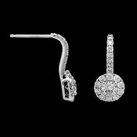 18K White Gold Estate Diamond Halo Earrings