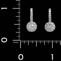 18K White Gold Estate Diamond Halo Earrings