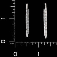 Memoire 18K White Gold Estate Diamond Inside Outside Hoops