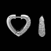 18K White Gold Estate Diamond Hoops