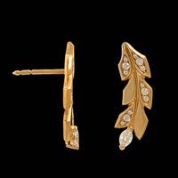 Tiffany & Co. 18K Yellow Gold Estate Victoria Vine Climber Diamond Earrings