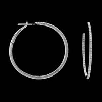 18K White Gold Estate Inside Outside Hoops