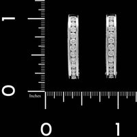 14K White Gold Estate Diamond Hoops