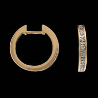 14K Yellow Gold Estate Diamond Hoops