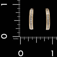 14K Yellow Gold Estate Diamond Hoops