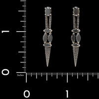 Etho Maria 18K Yellow Gold Estate Black Diamond Dangle Earrings