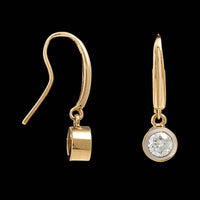 14K Yellow Gold Estate Diamond Drop Earrings