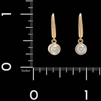 14K Yellow Gold Estate Diamond Drop Earrings