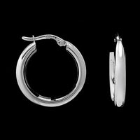 14K White Gold Estate Hoop Earrings