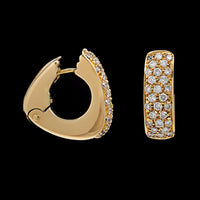 Antonini 18K Yellow Gold Estate Diamond Hoops