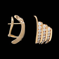 14K Yellow Gold Estate Diamond Earrings