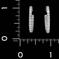 14K White Gold Estate Diamond Inside Outside Hoop Earrings