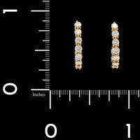 18K Yellow Gold Estate Diamond Hoop Earrings