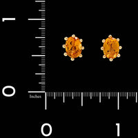 18K Yellow Gold Estate Citrine Stud Earrings