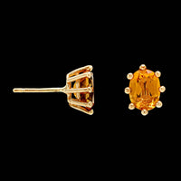18K Yellow Gold Estate Citrine Stud Earrings