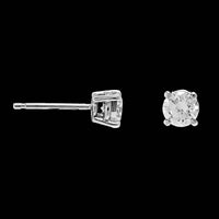 14K White Gold Estate Diamond Stud Earrings