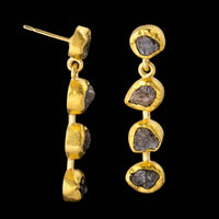 Petra Class 18K Yellow Gold Estate Rough Cut Diamond Earrings