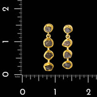 Petra Class 18K Yellow Gold Estate Rough Cut Diamond Earrings