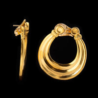 Ilias Lalaounis 18K Yellow Gold Estate Circular Earrings