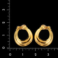 Ilias Lalaounis 18K Yellow Gold Estate Circular Earrings