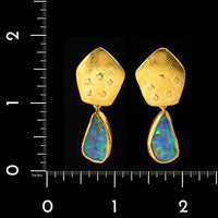 Atelier Janiye 18K and 22K Yellow Gold Estate Opal Earrings