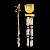 Atelier Janiye 18K, 22K and 24K Yellow Gold Estate Cultured Freshwater Pearl Earrings