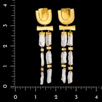 Atelier Janiye 18K, 22K and 24K Yellow Gold Estate Cultured Freshwater Pearl Earrings