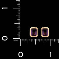 14K Yellow Gold Estate Amethyst Studs