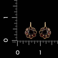 18K Yellow Gold Estate Garnet Earrings