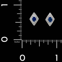 18K White Gold Estate Sapphire and Diamond Earrings