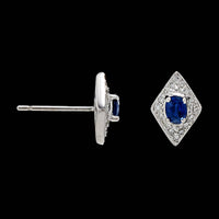 18K White Gold Estate Sapphire and Diamond Earrings