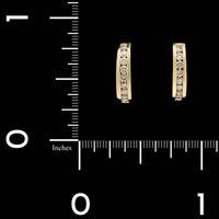 14K Yellow Gold Estate Diamond Hoops