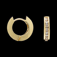 14K Yellow Gold Estate Diamond Hoops