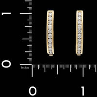 18K Yellow Gold Estate Diamond Hoops