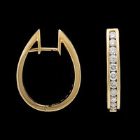 18K Yellow Gold Estate Diamond Hoops