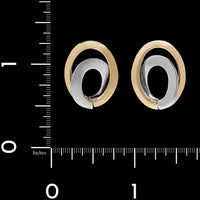 14K Two-tone Gold Estate Double Oval Earrings