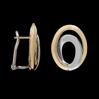 14K Two-tone Gold Estate Double Oval Earrings