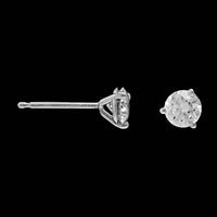 14K White Gold Estate Diamond Studs Earrings