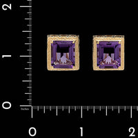 14K Yellow Gold Estate Amethyst Earrings