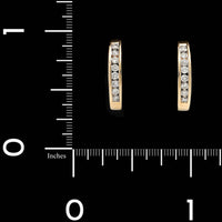 14K Yellow Gold Estate Diamond Hoops