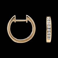 14K Yellow Gold Estate Diamond Hoops
