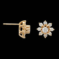 14K Yellow Gold Estate Diamond Earrings