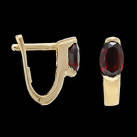 14K Yellow Gold Estate Garnet Earrings