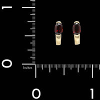 14K Yellow Gold Estate Garnet Earrings