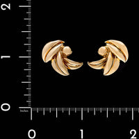14K Yellow Gold Estate Swirl Earrings