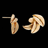 14K Yellow Gold Estate Swirl Earrings
